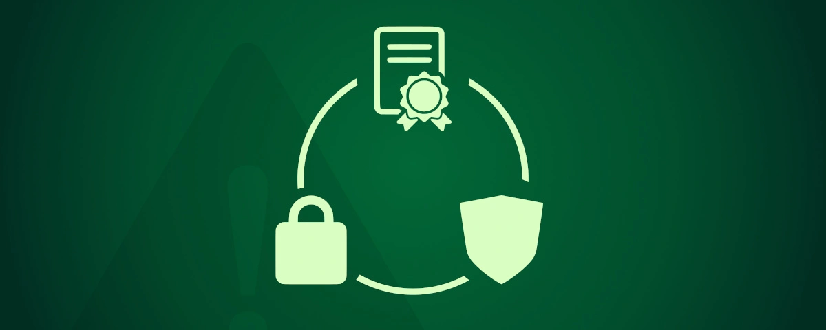 Image représentant l'utilité des certificats SSL générés avec OpenSSL sur la bordure d'un cercle : signature, chiffrement, certification