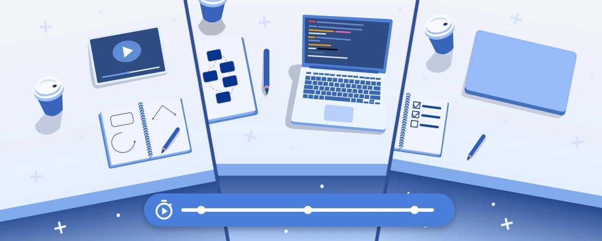 Progression dans le temps pour apprendre la programmation : bases, premiers scripts et création d'une application